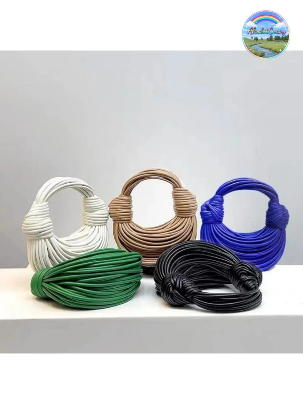 Hand-Woven Bread Satchel Women's Clutch Top Handle Shoulder Crossbody PU Vegan